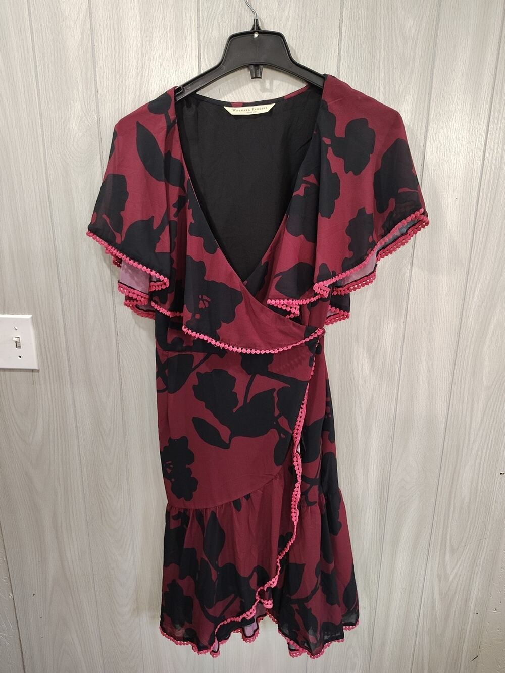 Wayward Fancies eShakti Maxi Dress 2X 20W Flowy Festival Wrap Dark Floral